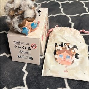 Cry Baby Tan and Blue Doll with Fur Hat